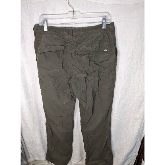 North Face Convertible Hiking Cargo Pant Capri Ripstop Khaki Green Womens 10 Med - Picture 8 of 11